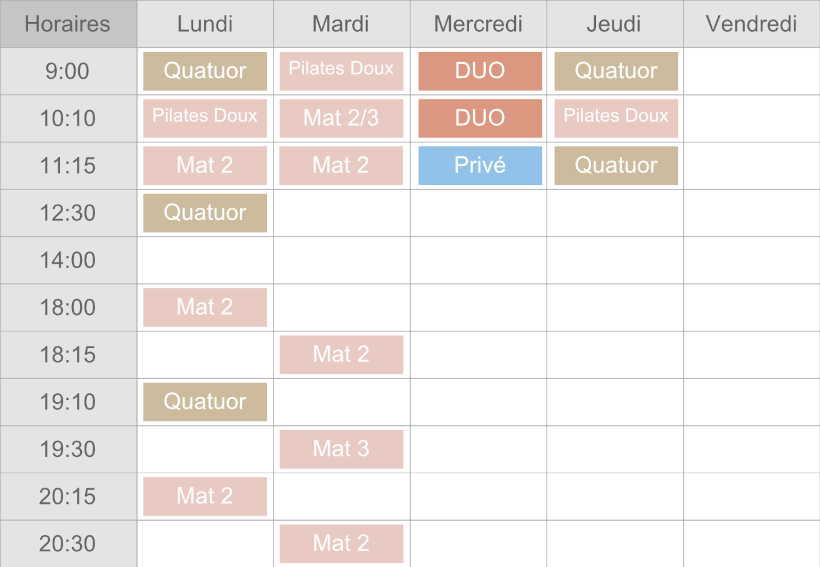 horaires